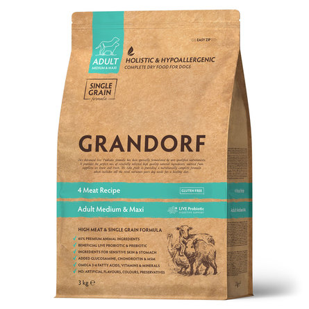 Grandorf 4Meat & Brown Rice Adult All Сухой корм для взрослых собак всех пород (с четырьмя видами мяса и бурым рисом) – интернет-магазин Ле’Муррр