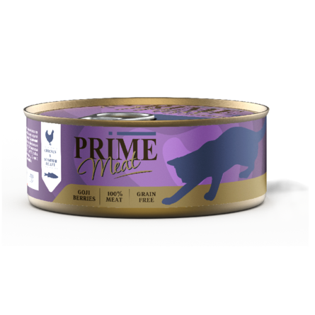 PRIME MEAT Курица со скумбрией, филе в желе, для кошек – интернет-магазин Ле’Муррр